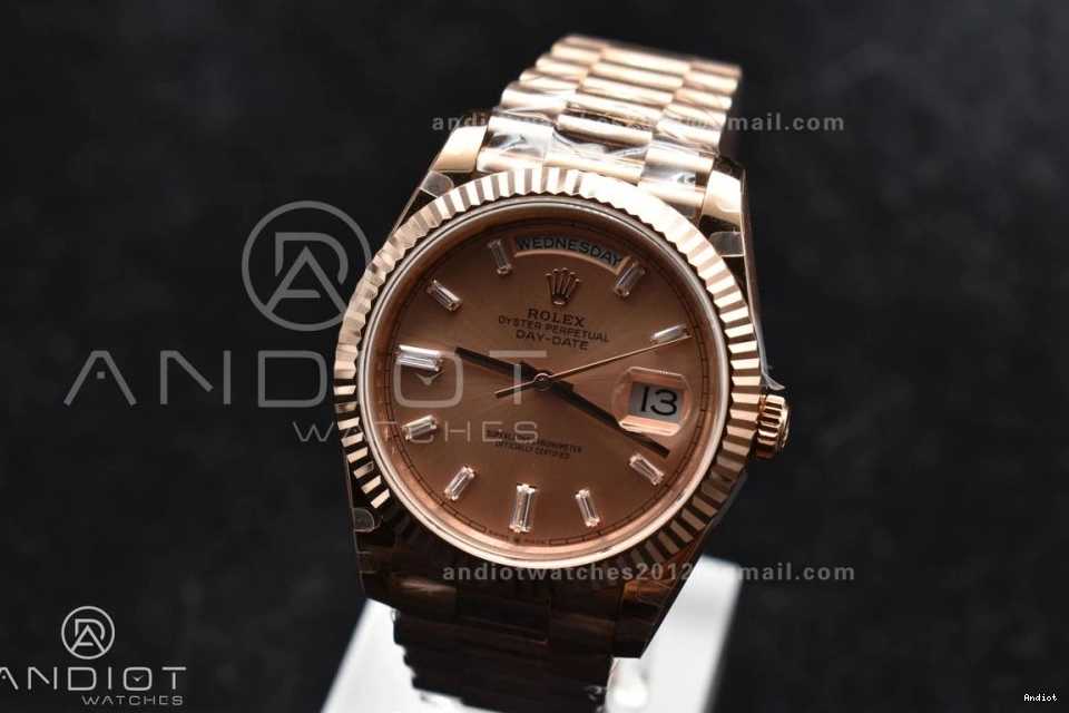 Bracelet President GMF RG 40 DayDate Dial A2836 V2 Crystal Steel On RG 904L Markers Plated 0303